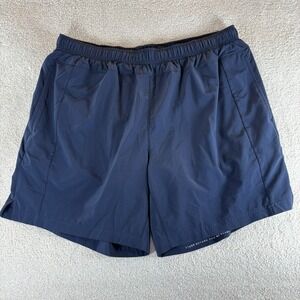 Four Laps Men's Bolt Shorts 7" Inseam Navy Blue‎ Running Shorts Boxer Liner XL